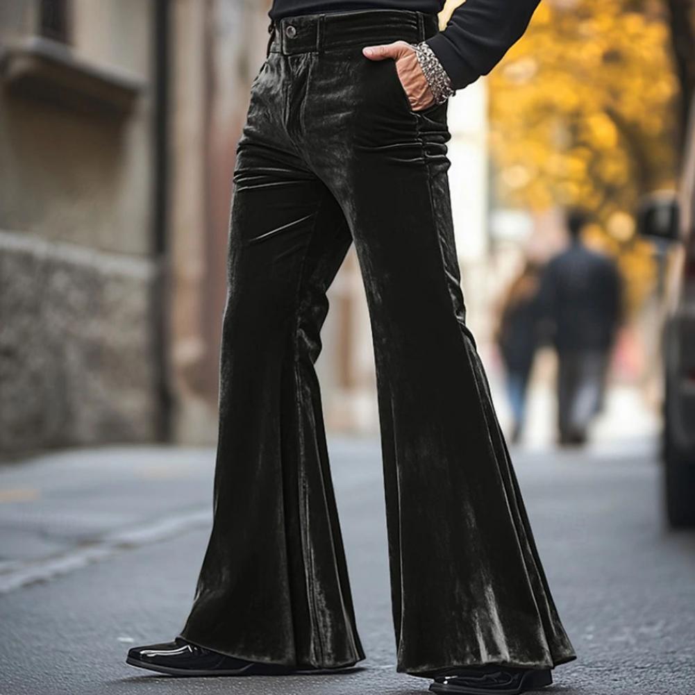Wide Leg Trouser 70S - Мужские бархатные брюки-клеш в стиле ретро