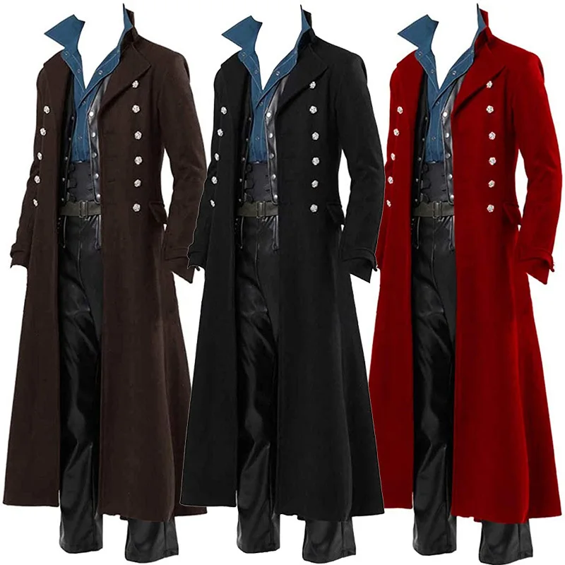 Vintage Victorian Fashion - Мужской средневековый пиратский костюм, винтажный плащ