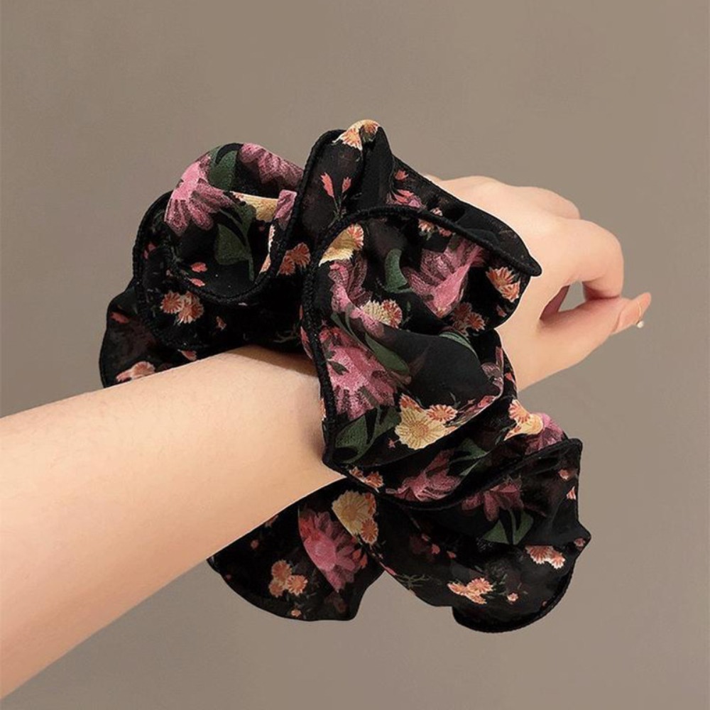 Vintage Fashion Looks - 1 шт., модный винтажный темно-цветочный шифоновый
