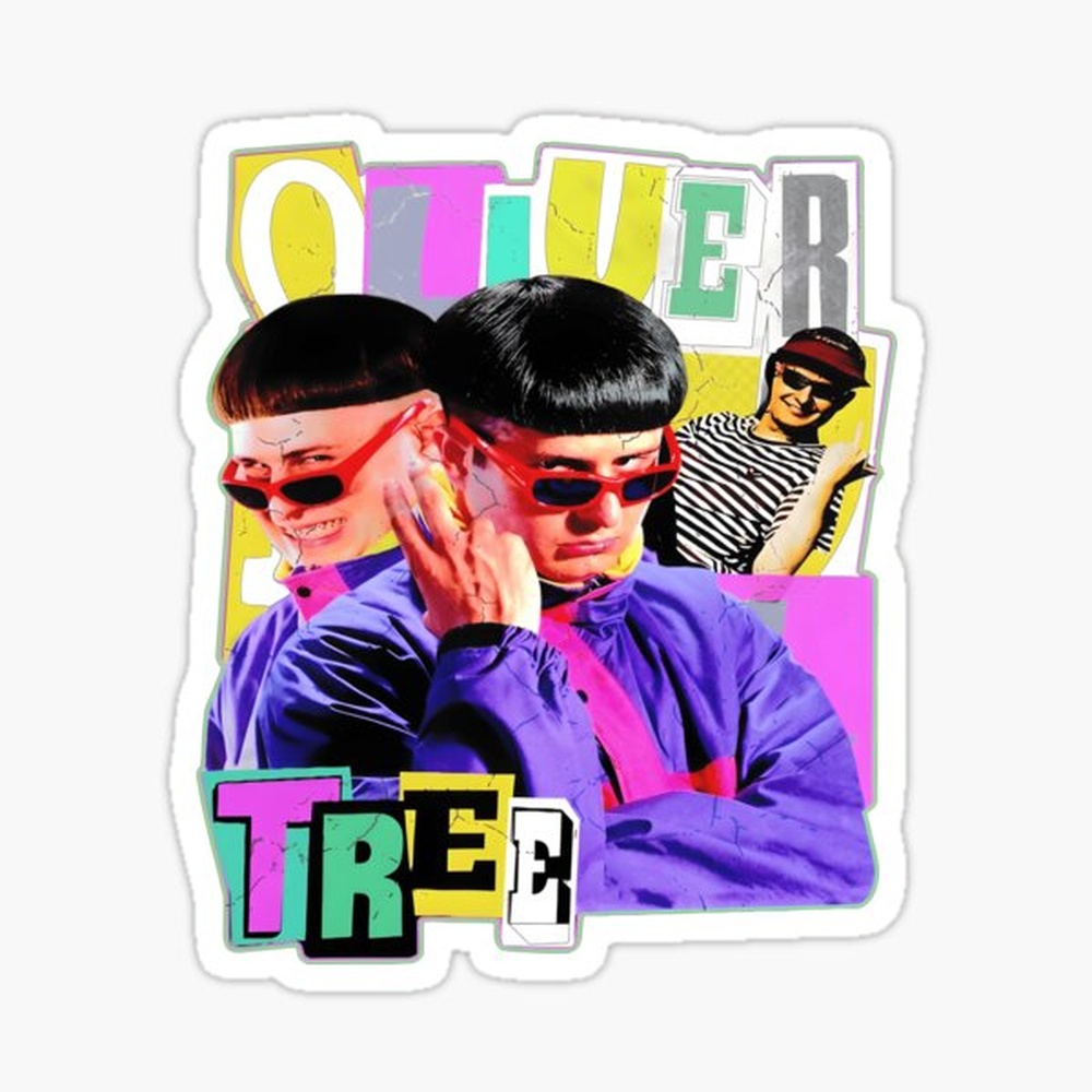 Vintage Fashion Art - Винтажная наклейка Oliver-Tree в стиле гранж-коллаж