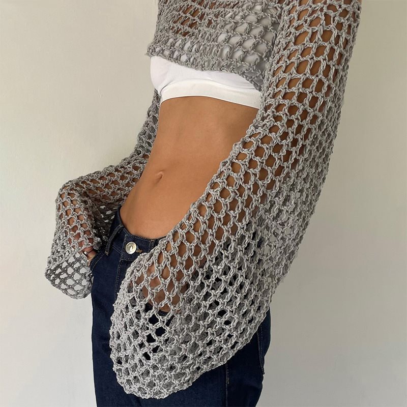 Crochet Top Boho - Вязаный крючком укороченный топ с длинными