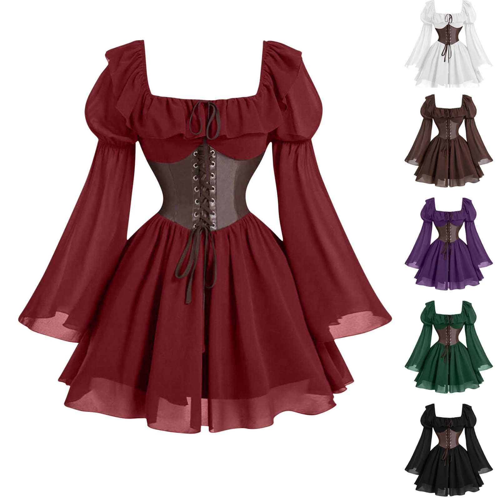 Vintage Victorian Fashion - Ренессансное средневековое женское платье с длинными