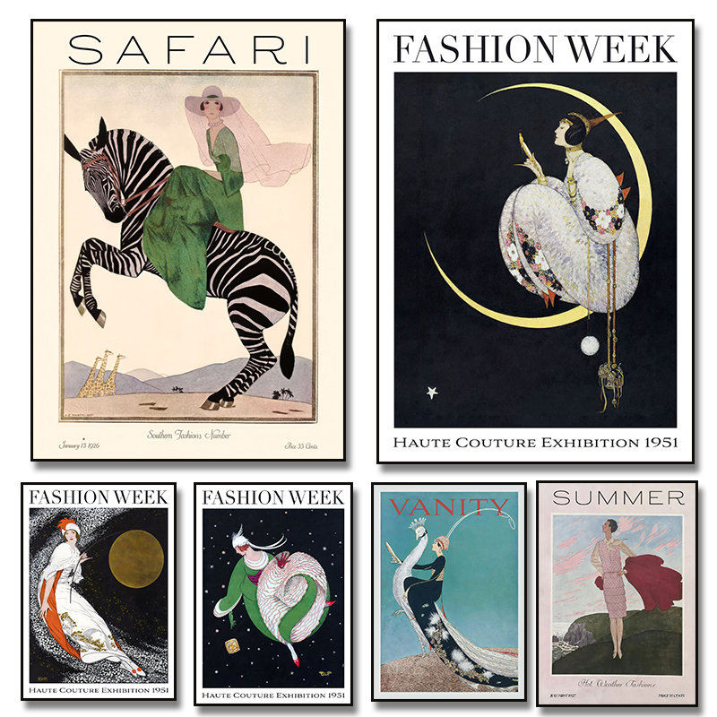 Vintage Fashion Magazine Covers - Винтажный постер с обложкой модного журнала: