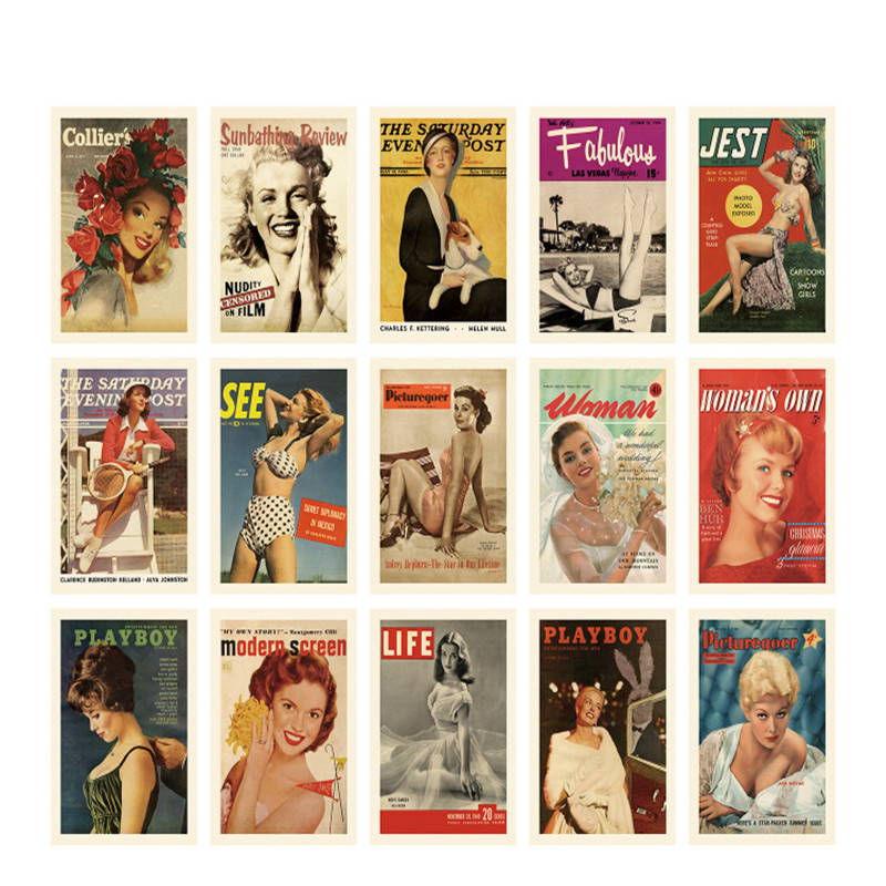 Vintage Fashion Magazine Covers - 15 листов, винтажные открытки, модная обложка