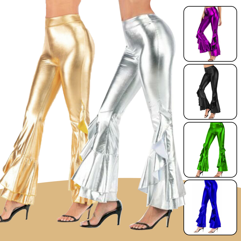 Женские блестящие брюки-клеш,  – обзор и цена Wide Leg Trouser 70S