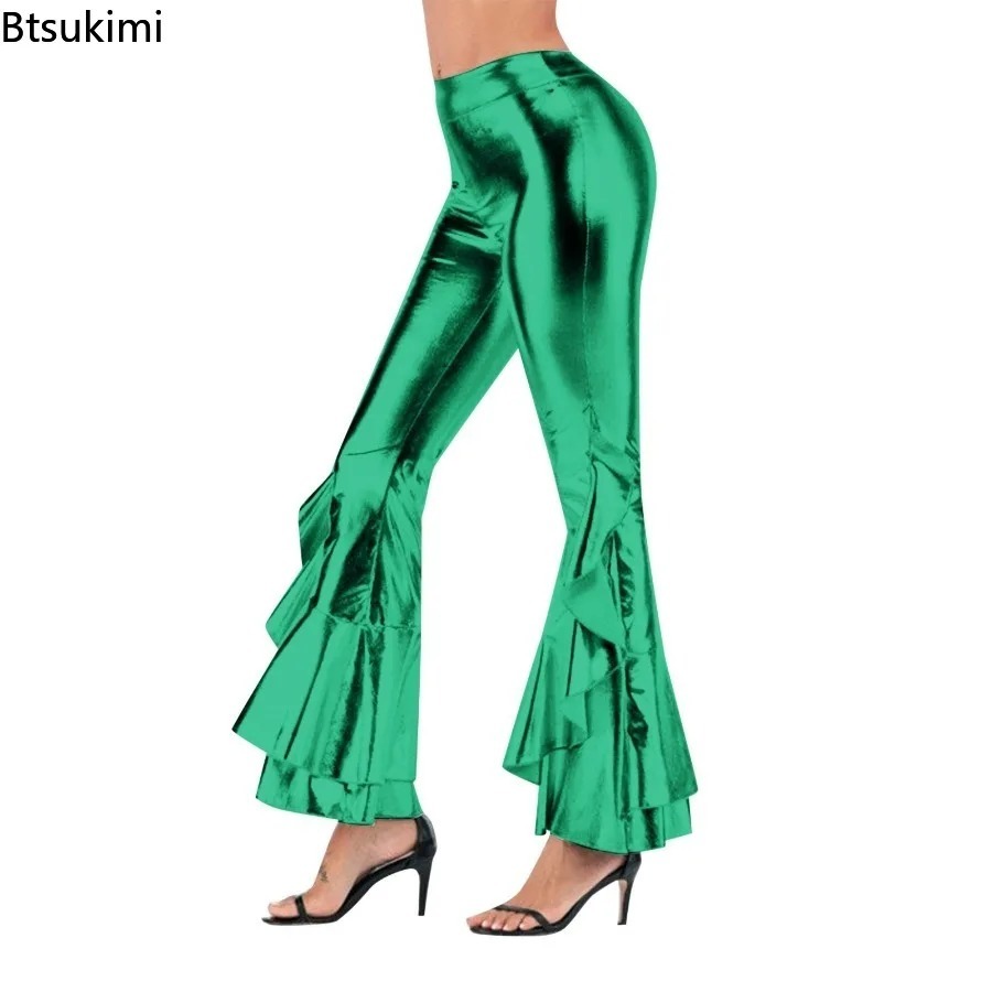 Женские блестящие брюки-клеш с – обзор и цена Wide Leg Trouser 70S