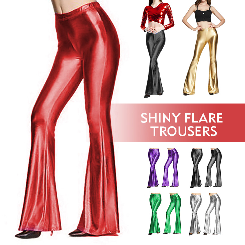 Женские блестящие брюки-клеш с – обзор и цена Wide Leg Trouser 70S