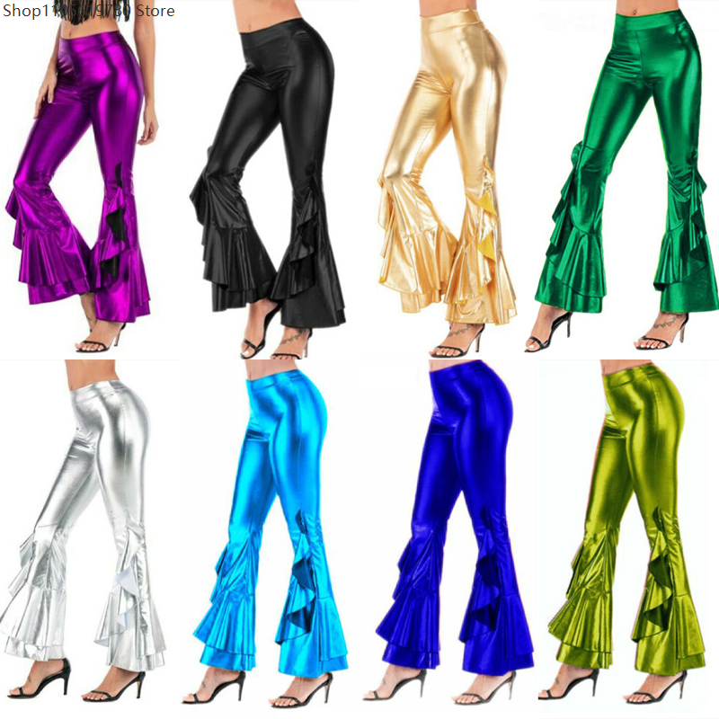 Женские блестящие лазерные мет – обзор и цена Wide Leg Trouser 70S