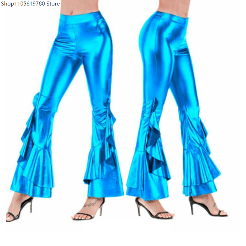 Женские блестящие лазерные мет – обзор и цена Wide Leg Trouser 70S