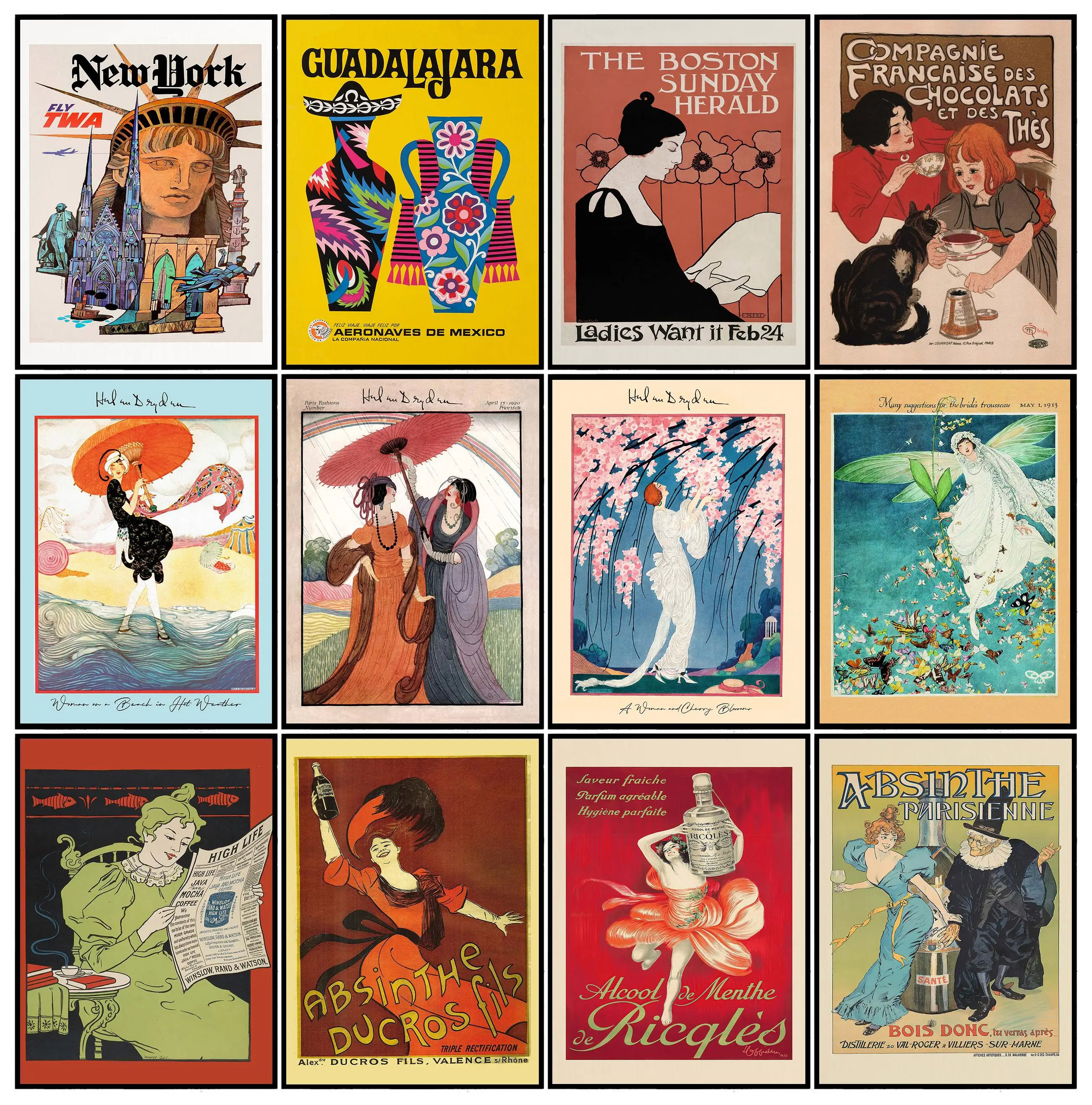 Винтажные художественные облож – обзор и цена Vintage Fashion Magazine Covers