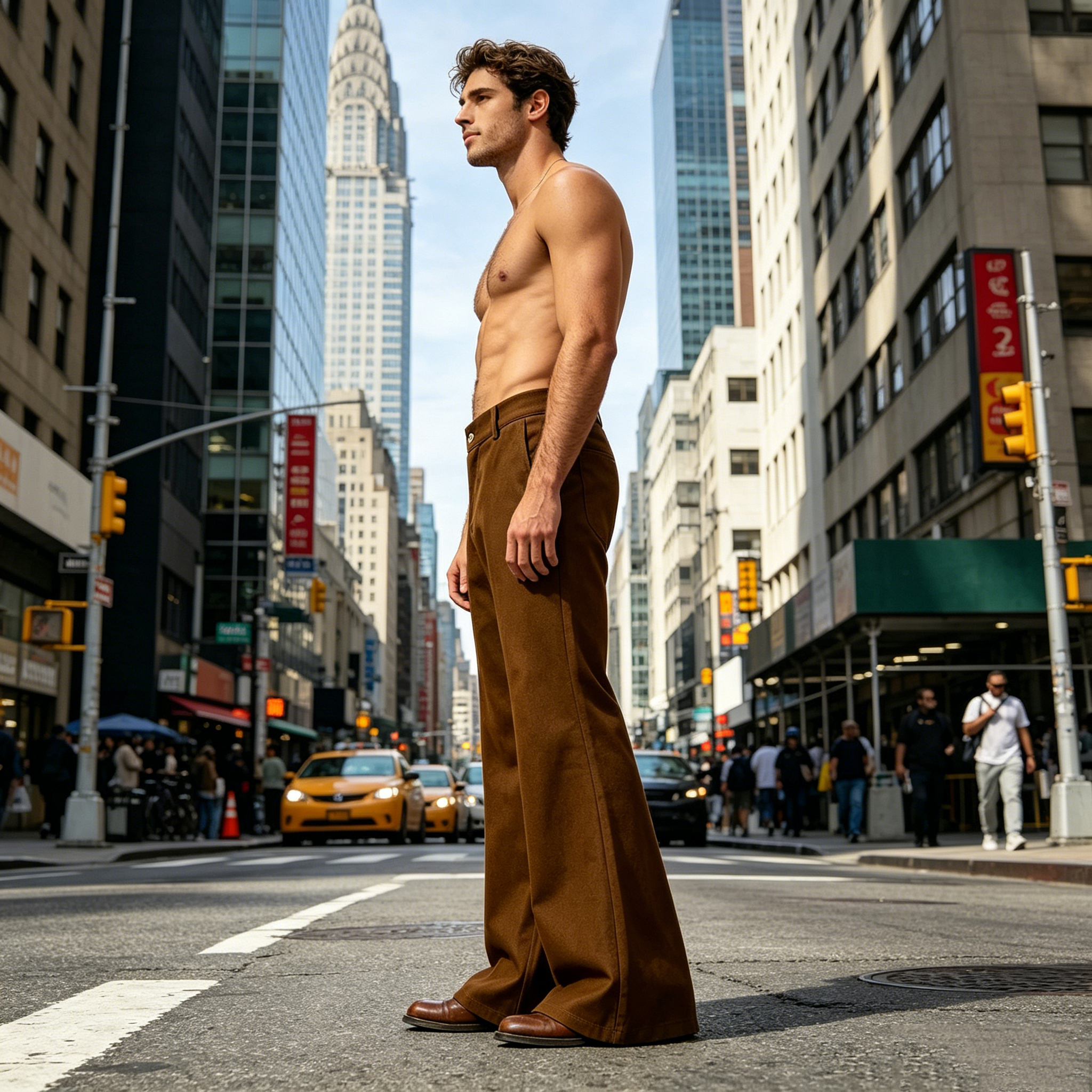 Мужские брюки-клеш в стиле рет – обзор и цена Wide Leg Trouser 70S