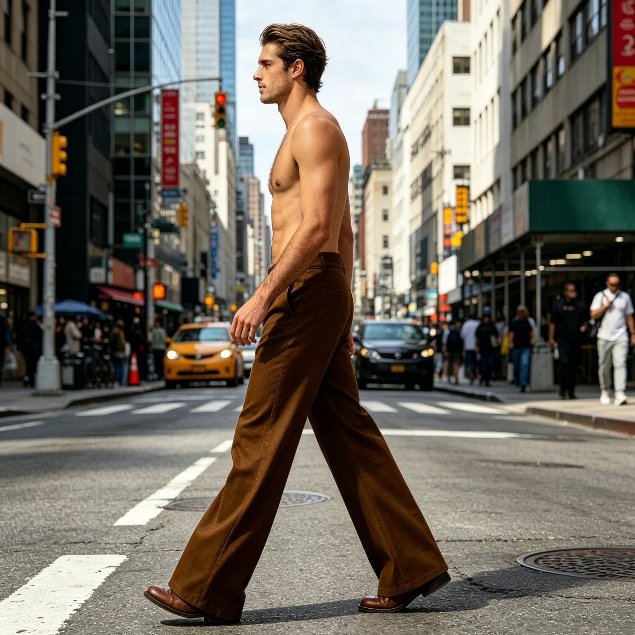 Мужские брюки-клеш в стиле рет – обзор и цена Wide Leg Trouser 70S