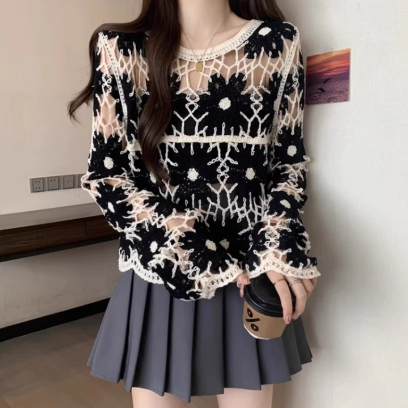 Женский вязаный кроп-топ с цве – обзор и цена Crochet Top Boho