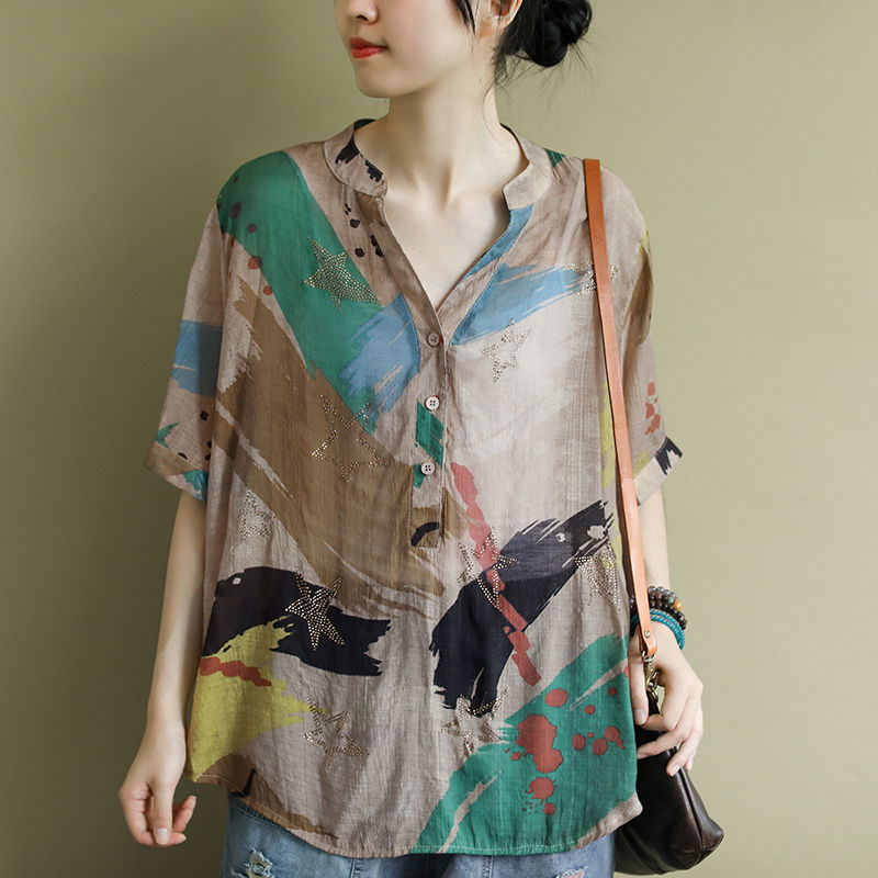 Женская тонкая льняная Блузка  – обзор и цена Vintage Fashion In Chinese
