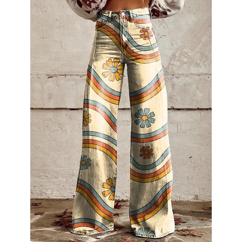 Женские милые ретро-брюки с пр – обзор и цена Wide Leg Trouser 70S